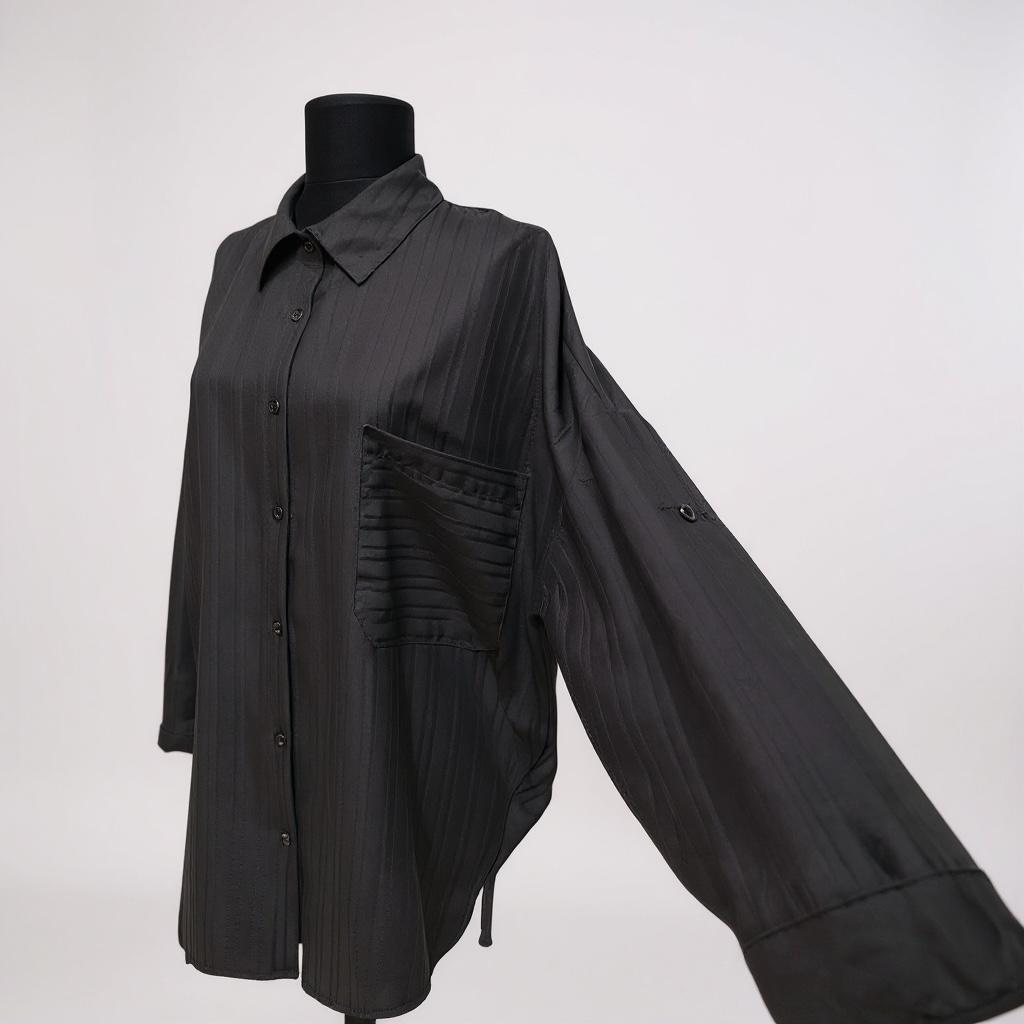 Oversize Siyah Gömlek ~ Nirva Butik