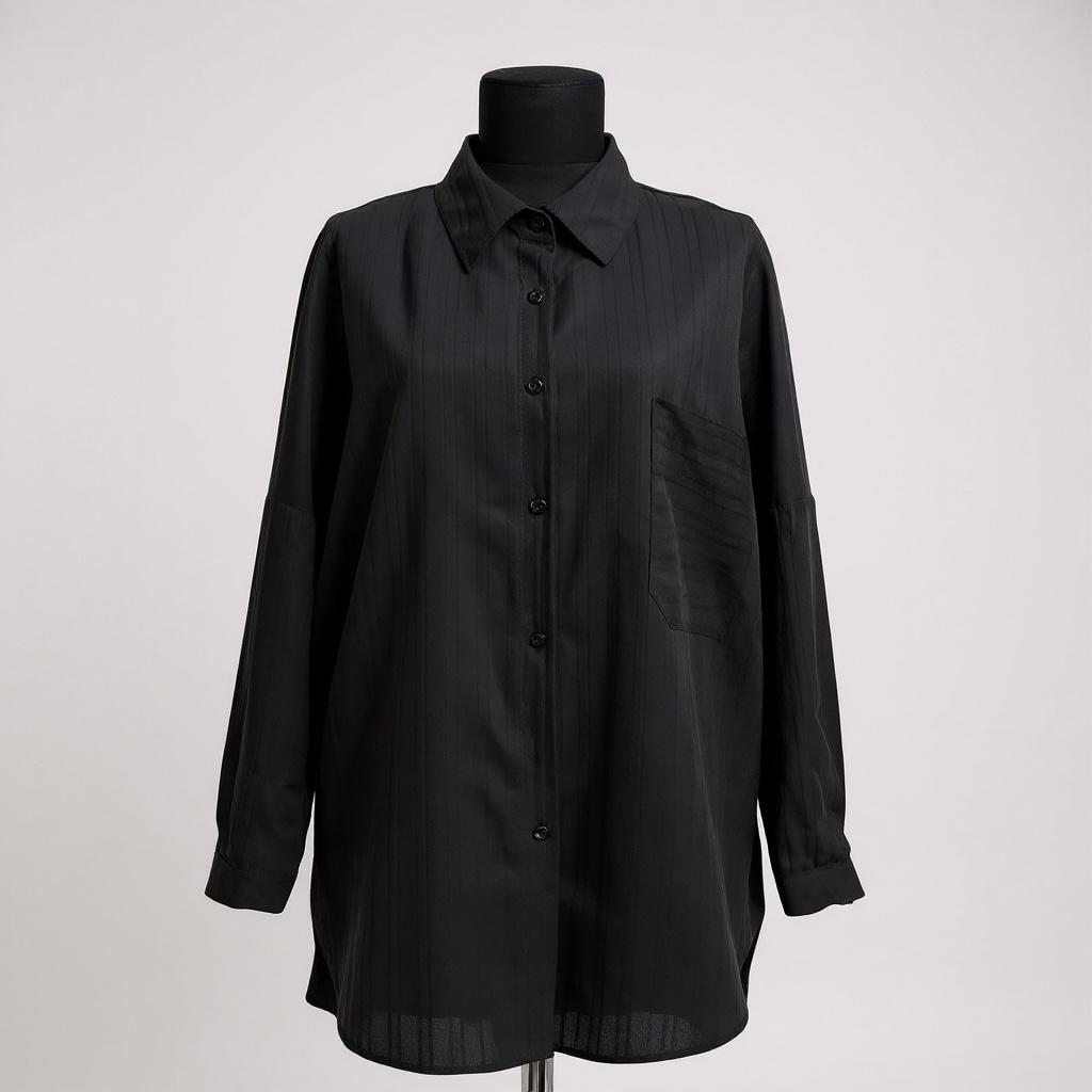 Oversize Siyah Gömlek ~ Nirva Butik | Image Not Found